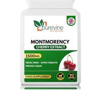 Montmorency Cherry 1500 mg, 90 Capsules, 100% Natural High Strength Freeze Dried Montmorency Cherries with No Additives, Purevine Nutrition