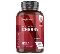 Montmorency Cherry 180 Capsules, 6000mg Per Serving - Vegan & Natural Tart Cherry Extract Supplement