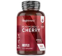Montmorency Cherry, Melatonin Source, Vitamin C, Vitamin A, E, B6, Magnesium, Potassium, 180 Vegan Capsules for 3 Months with 6000mg per Day (Extract 50:1)