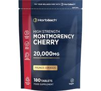 Montmorency Cherry Tablets 20,000mg | 180 Tart Cherry Active Pills - 3 Months Supply | 50:1 Natural Tart Cherry Extract Supplement for Men & Women | Vegan | by Horbaach
