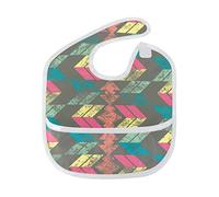 MONTOJ Abstract Art Geometry Pattern Baby Boy Baby Girl Teething Bibs Feeder Bib for 6-24 Months Waterproof, Washable