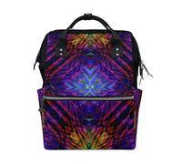MONTOJ Abstract Mandala Floral Pattern Canvas Backpack Travel Campus Backpack