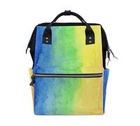 MONTOJ Abstract Watercolor Rainbow Colors Background Canvas Backpack Travel Campus Backpack