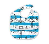 MONTOJ Anchors Blue White Stripes Background Baby Girl Drool Bibs for Drooling and Teething Baby Boy Teething Bibs for 6-24 Months