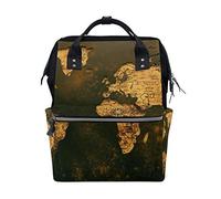 MONTOJ Ancient World Map Pattern canvas Travel bag Campus Backpack