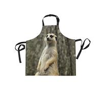 MONTOJ Animal Vigilant Meerkat Heavy Duty Work Apron with Pockets Cross-Back Straps & Adjustable