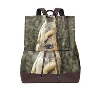 MONTOJ Animal Vigilant Meerkat leather Travel bag Campus Backpack