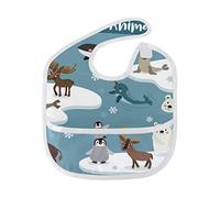 MONTOJ Arctic Animals Polar Bear Whale Fox Eagle Baby Girl Drool Bibs for Drooling and Teething Baby Boy Teething Bibs for 6-24 Months