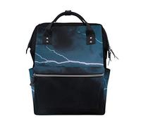 MONTOJ Astonishing Lightning Dark Night canvas Travel bag Campus Backpack