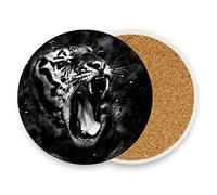 MONTOJ Awesome Tiger Open The Mouth Cup Mat Coasters for Drinks Novelty Gift Unique Present for Friends Absorbent Coasters for Drinks