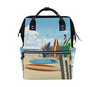 MONTOJ Beach Surfboard Sea Mew canvas Travel bag Campus Backpack