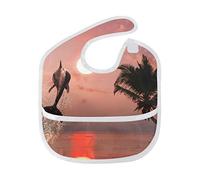 MONTOJ Beautiful Dolphin Jumping from Shining Water Baby Girl Drool Bibs for Drooling and Teething Baby Boy Teething Bibs for 6-24 Months