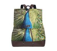 MONTOJ Beautiful Elegant Peacock Pattern leather Travel bag Campus Backpack