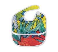 MONTOJ Beautiful Flower Iris Baby Girl Drool Bibs for Drooling and Teething Baby Boy Teething Bibs for 6-24 Months