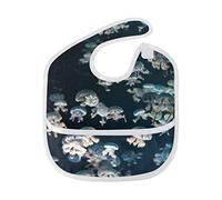 MONTOJ Beautiful Jellyfish Baby Girl Drool Bibs for Drooling and Teething Baby Boy Teething Bibs for 6-24 Months
