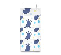 MONTOJ Big Blue Foot Print Door Organizer for Room Bathroom