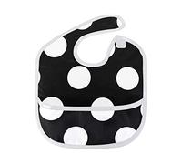 MONTOJ Black and White Dot Baby Boy Baby Girl Teething Bibs Feeder Bib for 6-24 Months Waterproof, Washable