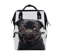 MONTOJ Black Cute Pekingese canvas Travel bag Campus Backpack