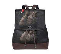 MONTOJ Black Swan On Lake leather Travel bag Campus Backpack
