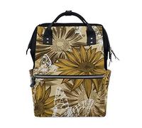 MONTOJ Blooming Sunflowers And Flying Butterfies canvas Travel bag Campus Backpack