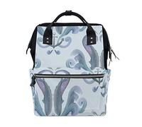 MONTOJ Blue Whale Wallpaper Pattern Canvas Backpack Travel Campus Backpack