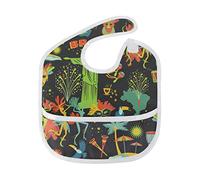 MONTOJ Brazil Elements Pattern Baby Boy Baby Girl Teething Bibs Feeder Bib for 6-24 Months Waterproof, Washable