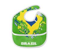 MONTOJ Brazil Map and Elements Pattern Baby Boy Baby Girl Teething Bibs Feeder Bib for 6-24 Months Waterproof, Washable