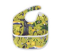 MONTOJ Brazil Soccer Elements Pattern Baby Boy Baby Girl Teething Bibs Feeder Bib for 6-24 Months Waterproof, Washable