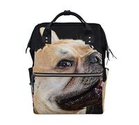 MONTOJ Bulldog Puppy Pattern Canvas Backpack Travel Campus Backpack