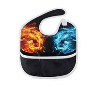 MONTOJ Burning Hand Baby Boy Baby Girl Teething Bibs Feeder Bib for 6-24 Months Waterproof, Washable