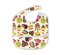 MONTOJ Cake-Pattern Baby Boy Baby Girl Teething Bibs Feeder Bib for 6-24 Months Waterproof, Washable