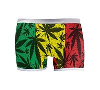 MONTOJ Cannabis Leaf On Grunge Rastafarian Flag Pattern Women's Comfortable Boxer Brief Boyshort