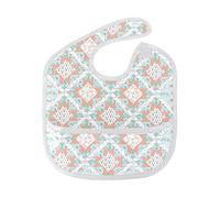 MONTOJ Classic Quilt Pattern Baby Boy Baby Girl Teething Bibs Feeder Bib for 6-24 Months Waterproof, Washable
