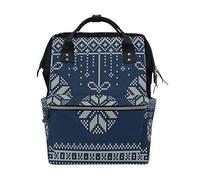 MONTOJ Classic Snowflake Knitting Pattern canvas Travel bag Campus Backpack