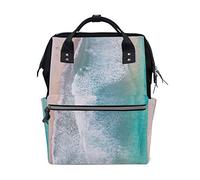 MONTOJ Clear Green Blue Coast canvas Travel bag Campus Backpack