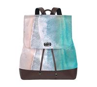 MONTOJ Clear Green Blue Coast leather Travel bag Campus Backpack