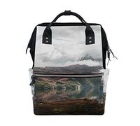 MONTOJ Cloudy Sky Mountain Range canvas Travel bag Campus Backpack