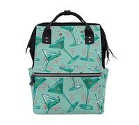 MONTOJ Cocktails And Hearts Canvas Backpack Travel Campus Backpack