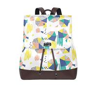MONTOJ Color Abstract Stone Scribble leather Travel bag Campus Backpack