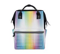 MONTOJ Color Rainbow Mosaic Wall canvas Travel bag Campus Backpack