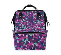 MONTOJ Color Screwy Mosaic Pattern canvas Travel bag Campus Backpack