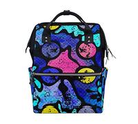 MONTOJ Color Tattered Mosaic Pattern canvas Travel bag Campus Backpack