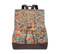 MONTOJ Color Twisty Mosaic leather Travel bag Campus Backpack
