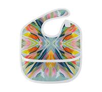 MONTOJ Colorful Abstract Geometry Pattern Baby Boy Baby Girl Teething Bibs Feeder Bib for 6-24 Months Waterproof, Washable