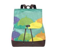 MONTOJ Colorful Umbrella leather Travel bag Campus Backpack