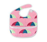MONTOJ Colorful Umbrella Patters Baby Girl Drool Bibs for Drooling and Teething Baby Boy Teething Bibs for 6-24 Months