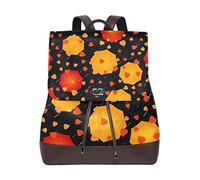 MONTOJ Colorful Umbrellas And Leaves leather Travel bag Campus Backpack