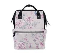 MONTOJ Colours Liora Purple Birds On Floral Trail Glitter Canvas Backpack Travel Campus Backpack