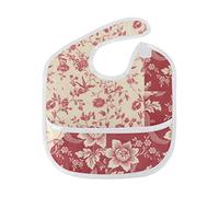 MONTOJ Coner Floral Flowers Quit Pattern Baby Boy Baby Girl Teething Bibs Feeder Bib for 6-24 Months Waterproof, Washable