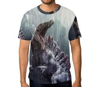 MONTOJ Cool Spinosaurus Dinosaur with Tropical Storm Essentials Men's Short-Sleeve T-Shirt Quick-Dry
